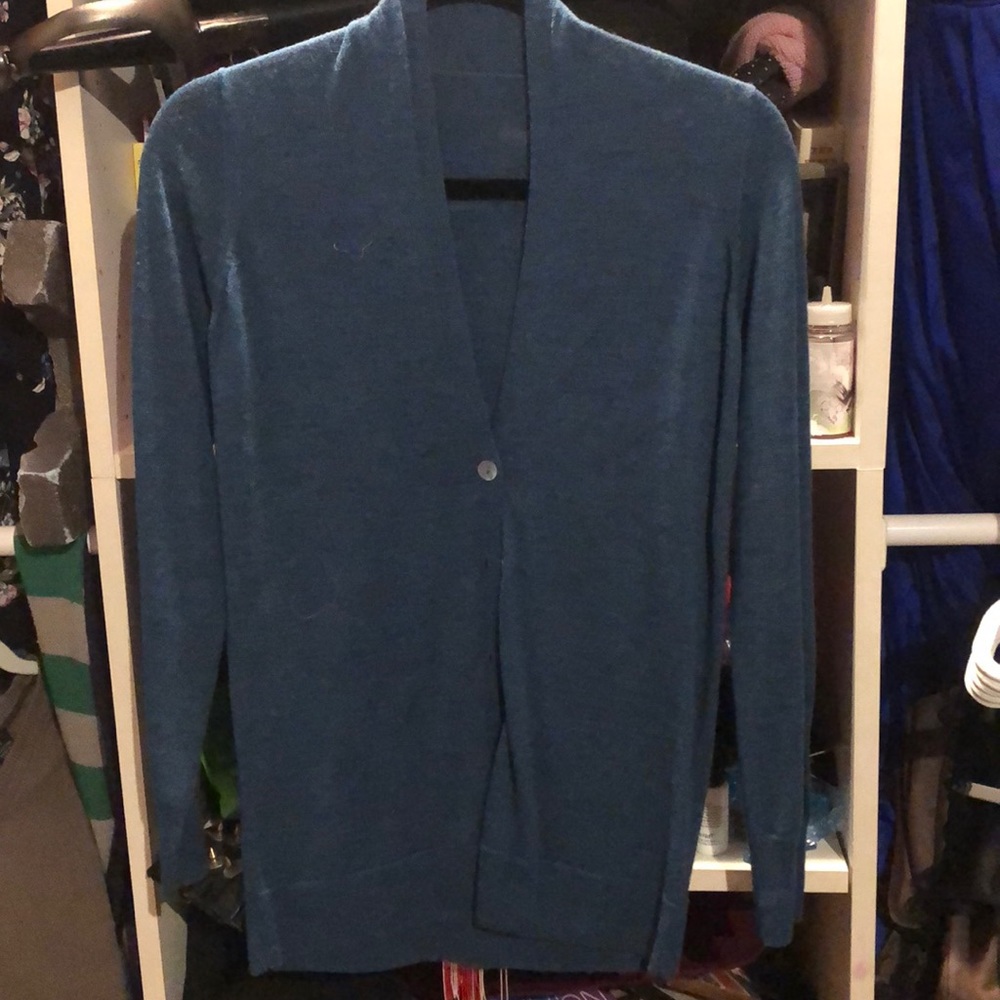Aquamarine Knit Button-Up Cardigan